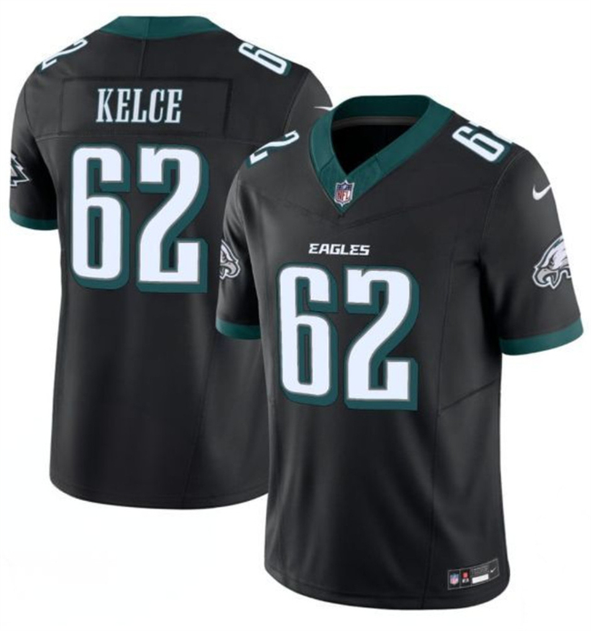 Men's Philadelphia Eagles #62 Jason Kelce Black 2024 F.U.S.E. Vapor Untouchable Limited Throwback Stitched Football Jersey